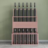 GFAZXDS Otel Lobisi için Modern Metal Şemsiye Standı, Çift Katmanlı Şemsiye Tutucu Raf, Şık Resepsiyon Mobilyaları, 48x26x68cm Siyah Baston Tutucu, Dayanıklı Şemsiye Kovası, Gül Altın-33x26x60cm