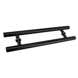 GFAZXDS Paslanmaz Çelik Cam Kapı Kolu Yuvarlak Boru Sürgülü Kapı Kolu Ahşap Kapı/Ahır Kapısı (Siyah 1000 × 800mm)