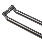 GFAZXDS Paslanmaz Çelik İtme Çekme Kapı Kolu, Ticari Çift Taraflı Bar Ahır Kapı Kolları Duş Camı Çeker, Ofis Mağazası Girişi, Garajlar Kapılar (Siyah 80 cm/31,5 inç)