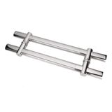 GFAZXDS Paslanmaz Çelik Kapı Kolu Düz Boru Sürgülü Kapı Kolu Cam Kapı/Ahşap Kapı/Ahır Kapısı için Uygun Ayarlanabilir Delik Mesafesi (Gümüş 50 x 30 cm)
