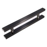 GFAZXDS Siyah Paslanmaz Çelik Cam Kapı Kolu Düz Boru Sürgülü Kapı Kolu Ahşap Kapılar/Ahır Kapıları için Uygun (Siyah 1200 x 800 mm)
