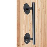 GFAZXDS Versiyon Cam Kapı Kollarını Yapıştırabilir Ticari Çinko Alaşımlı Boru Ahır Kapısı Ahşap Kapı Sürgülü Kapı Kolu (Siyah 600 x 512 mm)