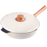 GFAZXDS Wok Pan - Paslanmaz Çelik Karıştırma Tavaları, Yapışmaz Kızartma Wok, Cam Kapaklı Tencere, Yumuşak Dokunma Saplı Tava, Sığ Tencere, İndüksiyon Dahil Tüm Ocak Tiplerine Uygun