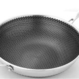 GFAZXDS Yapışmaz İndüksiyonlu Wok Kapaklı Karıştırma Tavası, Sertleştirilmiş Cam Kapaklı ve Kaymaz Stay-Cool Kulplar-32 cm (36 cm)