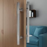 GFAZXDS Yarım Buzlu Ayna-Lehçe Kapı Kolu, Pas Önleyici Fırçalanmış Paslanmaz Çelik Kapı Çeker, Modern Sürgülü Cam Kapı Kolu, H Şekilli Ahır Kapı Kolları (Style1 39.4")