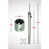 GFB 35mm Beton Duvar Delme Panç + Sds-Max (350mm) Uzun Adaptörlü