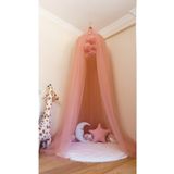 G&G baby GG Baby Lüks Tavandan Asmalı Pudra Pembe Ponponlu Beşik Cibinlik