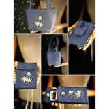 Ggart Handmade Bellıs 2’li Set Çanta, Telefon Çantası V7 - Mavi