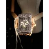Ggart Handmade Meadov Nakış Işlemeli Telefonluk, Telefon Çantası V53 - Gri