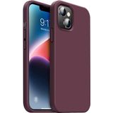 GGM GİYİM & AKSESUAR Apple iPhone 13/14 ile Uyumlu İçi Kadife Dışı Mat Yapıya Sahip Koruma Sağlayan Lansman Silikon Kılıf (Bordo)