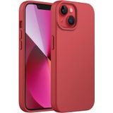 GGM GİYİM & AKSESUAR Apple iPhone 13/14 ile Uyumlu İçi Kadife Dışı Mat Yapıya Sahip Koruma Sağlayan Lansman Silikon Kılıf (Kırmızı)