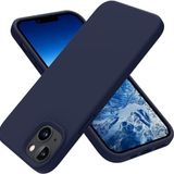 GGM GİYİM & AKSESUAR Apple iPhone 13/14 ile Uyumlu İçi Kadife Dışı Mat Yapıya Sahip Koruma Sağlayan Lansman Silikon Kılıf (Mavi)