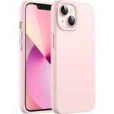 GGM GİYİM & AKSESUAR Apple iPhone 13/14 ile Uyumlu İçi Kadife Dışı Mat Yapıya Sahip Koruma Sağlayan Lansman Silikon Kılıf (Pudra Pembe)