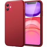 GGM GİYİM & AKSESUAR iPhone 11 ile Uyumlu İçi Kadife Dışı Mat Yapıya Sahip Koruma Sağlayan Lansman Silikon Kılıf (Kırmızı)