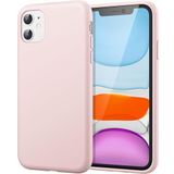 GGM GİYİM & AKSESUAR iPhone 11 ile Uyumlu İçi Kadife Dışı Mat Yapıya Sahip Koruma Sağlayan Lansman Silikon Kılıf (Pudra Pembe)