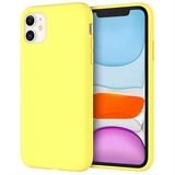 GGM GİYİM & AKSESUAR iPhone 11 ile Uyumlu İçi Kadife Dışı Mat Yapıya Sahip Koruma Sağlayan Lansman Silikon Kılıf (Sarı)