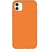 GGM GİYİM & AKSESUAR iPhone 11 ile Uyumlu İçi Kadife Dışı Mat Yapıya Sahip Koruma Sağlayan Lansman Silikon Kılıf (Turuncu)