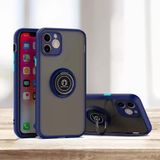 GGM GİYİM & AKSESUAR iPhone 12 ile Uyumlu Arka Kısmı Mat Şeffaf Yapıya Sahip Manyetik Yüzük Stantlı Kenarları Silikon Tpu Malzemeden Üretilmiş Renkli Tuşlara Kamera Korumalı Transparan Kılıf