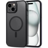 GGM GİYİM & AKSESUAR iPhone 13 için Magsafe ile Uyumlu Arka Kısmı Mat Şeffaf Kenarları Silikon Yapılı Kamera Lens Yükseltili Güçlendirilmiş Mıknatıslı Wireless Kablosuz Şarj Destekli Kılıf (Siyah)