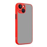 GGM GİYİM & AKSESUAR iPhone 13 ile Uyumlu Arka Kısmı Mat Şeffaf Yapıya Sahip Kenarları Silikon Tpu Malzemeden Üretilmiş Renkli Tuşlara Sahip Kamera Korumalı Transparan Kılıf (Kırmızı)