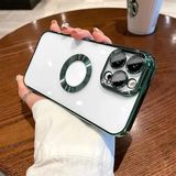 GGM GİYİM & AKSESUAR iPhone 13 Pro ile Uyumlu Laser Şeffaf Parlak Arka Yüzey Ve Logo Detaylı Kenarları Silikon Yapıya Sahip Lens Koruyuculu Kılıf (Yeşil)