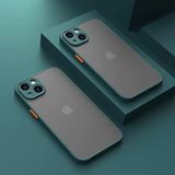 GGM GİYİM & AKSESUAR iPhone 13/14 ile Uyumlu Arka Kısmı Mat Şeffaf Yapıya Sahip Kenarları Silikon Tpu Malzemeden Üretilmiş Renkli Tuşlara Sahip Kamera Korumalı Transparan Kılıf (Yeşil)