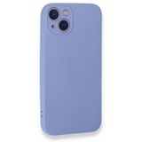 GGM GİYİM & AKSESUAR iPhone 13/14 ile Uyumlu İçi Kadife Dışı Mat Yapıya Sahip Kamera Korumalı Lansman Silikon Kılıf (Lila)