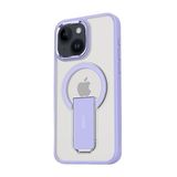 GGM GİYİM & AKSESUAR iPhone 13/14/15 için Magsafe ile Uyumlu Arkası Mat Yapıya Metal Kamera Çerçeveli Ultra Güçlendirilmiş Açılır Stantlı Tork Kılıf (Lila)