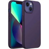 GGM GİYİM & AKSESUAR iPhone 14 Plus / 15 Plus İle Uyumlu içi Kadife dışı mat yapıya sahip Koruma Sağlayan Lansman Silikon Kılıf (Derin Mor)