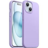 GGM GİYİM & AKSESUAR iPhone 14 Plus / 15 Plus İle Uyumlu içi Kadife dışı mat yapıya sahip Koruma Sağlayan Lansman Silikon Kılıf (Lila)