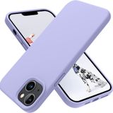 GGM GİYİM & AKSESUAR iPhone 14 Plus ile Uyumlu İçi Kadife Dışı Mat Yapıya Sahip Koruma Sağlayan Lansman Silikon Kılıf (Lila)
