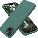 GGM GİYİM & AKSESUAR iPhone 14 Plus ile Uyumlu İçi Kadife Dışı Mat Yapıya Sahip Koruma Sağlayan Lansman Silikon Kılıf (Yeşil)