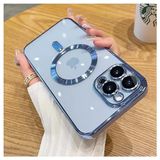 GGM GİYİM & AKSESUAR iPhone 14 Pro için Magsafe ile Uyumlu Arka Kısmı Parlak Şeffaf Yapıya Sahip Kenarları Silikon Yapılı Güçlendirilmiş Mıknatıslı Kamera Lens Koruyuculu Wireless Kablosuz Şarj