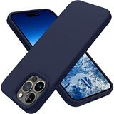 GGM GİYİM & AKSESUAR iPhone 14 Pro ile Uyumlu İçi Kadife Dışı Mat Yapıya Sahip Koruma Sağlayan Lansman Silikon Kılıf (Lacivert)