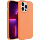 GGM GİYİM & AKSESUAR iPhone 14 Pro ile Uyumlu İçi Kadife Dışı Mat Yapıya Sahip Koruma Sağlayan Lansman Silikon Kılıf (Turuncu)
