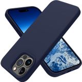 GGM GİYİM & AKSESUAR iPhone 14 Pro Max ile Uyumlu İçi Kadife Dışı Mat Yapıya Sahip Koruma Sağlayan Lansman Silikon Kılıf (Mavi)