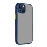 GGM GİYİM & AKSESUAR iPhone 15 Plus ile Uyumlu Arka Kısmı Mat Şeffaf Yapıya Sahip Kenarları Silikon Tpu Malzemeden Üretilmiş Renkli Tuşlara Sahip Kamera Korumalı Transparan Kılıf (Lacivert)