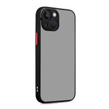 GGM GİYİM & AKSESUAR iPhone 15 Plus ile Uyumlu Arka Kısmı Mat Şeffaf Yapıya Sahip Kenarları Silikon Tpu Malzemeden Üretilmiş Renkli Tuşlara Sahip Kamera Korumalı Transparan Kılıf (Siyah)