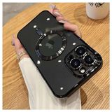 GGM GİYİM & AKSESUAR iPhone 15 Pro için Magsafe ile Uyumlu Arka Kısmı Parlak Şeffaf Yapıya Sahip Kenarları Silikon Yapılı Güçlendirilmiş Mıknatıslı Kamera Lens Koruyuculu Wireless Kablosuz Şarj