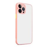 GGM GİYİM & AKSESUAR iPhone 15 Pro ile Uyumlu Arka Kısmı Mat Şeffaf Yapıya Sahip Kenarları Silikon Tpu Malzemeden Üretilmiş Renkli Tuşlara Sahip Kamera Korumalı Transparan Kılıf (Pembe)