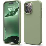 GGM GİYİM & AKSESUAR iPhone 15 Pro ile Uyumlu İçi Kadife Dışı Mat Yapıya Sahip Koruma Sağlayan Lansman Silikon Kılıf (Mint Yeşil)