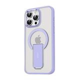 GGM GİYİM & AKSESUAR iPhone 15 Pro Max için Magsafe ile Uyumlu Arkası Mat Yapıya Metal Kamera Çerçeveli Ultra Güçlendirilmiş Açılır Stantlı Tork Kılıf (Lila)