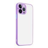 GGM GİYİM & AKSESUAR iPhone 15 Pro Max ile Uyumlu Arka Kısmı Mat Şeffaf Yapıya Sahip Kenarları Silikon Tpu Malzemeden Üretilmiş Renkli Tuşlara Sahip Kamera Korumalı Transparan Kılıf (Lila)