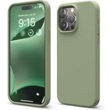 GGM GİYİM & AKSESUAR iPhone 15 Pro Max ile Uyumlu İçi Kadife Dışı Mat Yapıya Sahip Koruma Sağlayan Lansman Silikon Kılıf (Fıstık Yeşili)