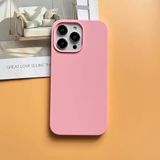 GGM GİYİM & AKSESUAR iPhone 15 Pro Max ile Uyumlu İçi Kadife Dışı Mat Yapıya Sahip Koruma Sağlayan Lansman Silikon Kılıf (Pembe)