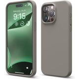 GGM GİYİM & AKSESUAR iPhone 15 Pro Max ile Uyumlu İçi Kadife Dışı Mat Yapıya Sahip Koruma Sağlayan Lansman Silikon Kılıf (Taş)