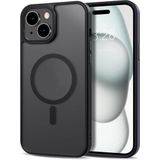 GGM GİYİM & AKSESUAR iPhone 16 için Magsafe ile Uyumlu Arka Kısmı Mat Şeffaf Kenarları Silikon Yapılı Kamera Lens Yükseltili Güçlendirilmiş Mıknatıslı Wireless Kablosuz Şarj Destekli Kılıf (Siyah)
