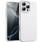 GGM GİYİM & AKSESUAR iPhone 16 Pro ile Uyumlu İçi Kadife Dışı Mat Yapıya Sahip Koruma Sağlayan Lansman Silikon Kılıf (Beyaz)