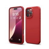 GGM GİYİM & AKSESUAR iPhone 16 Pro Max ile Uyumlu İçi Kadife Dışı Mat Yapıya Sahip Koruma Sağlayan Lansman Silikon Kılıf (Kırmızı)