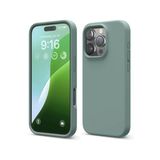 GGM GİYİM & AKSESUAR iPhone 16 Pro Max ile Uyumlu İçi Kadife Dışı Mat Yapıya Sahip Koruma Sağlayan Lansman Silikon Kılıf (Yeşil)